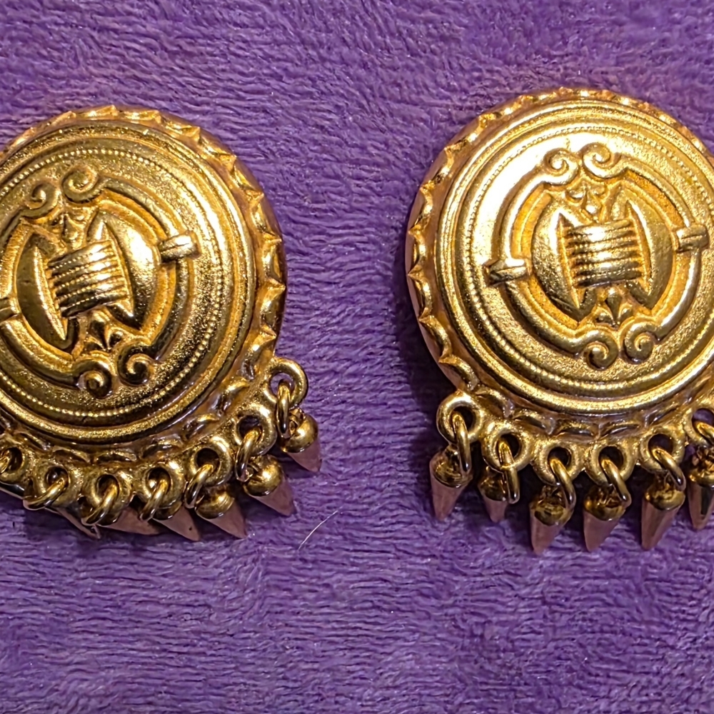 Ben-Amun Gold Statement Earrings